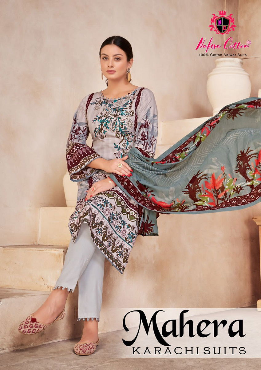 Nafisa Mahera Printed Cotton Dress Material Catalog